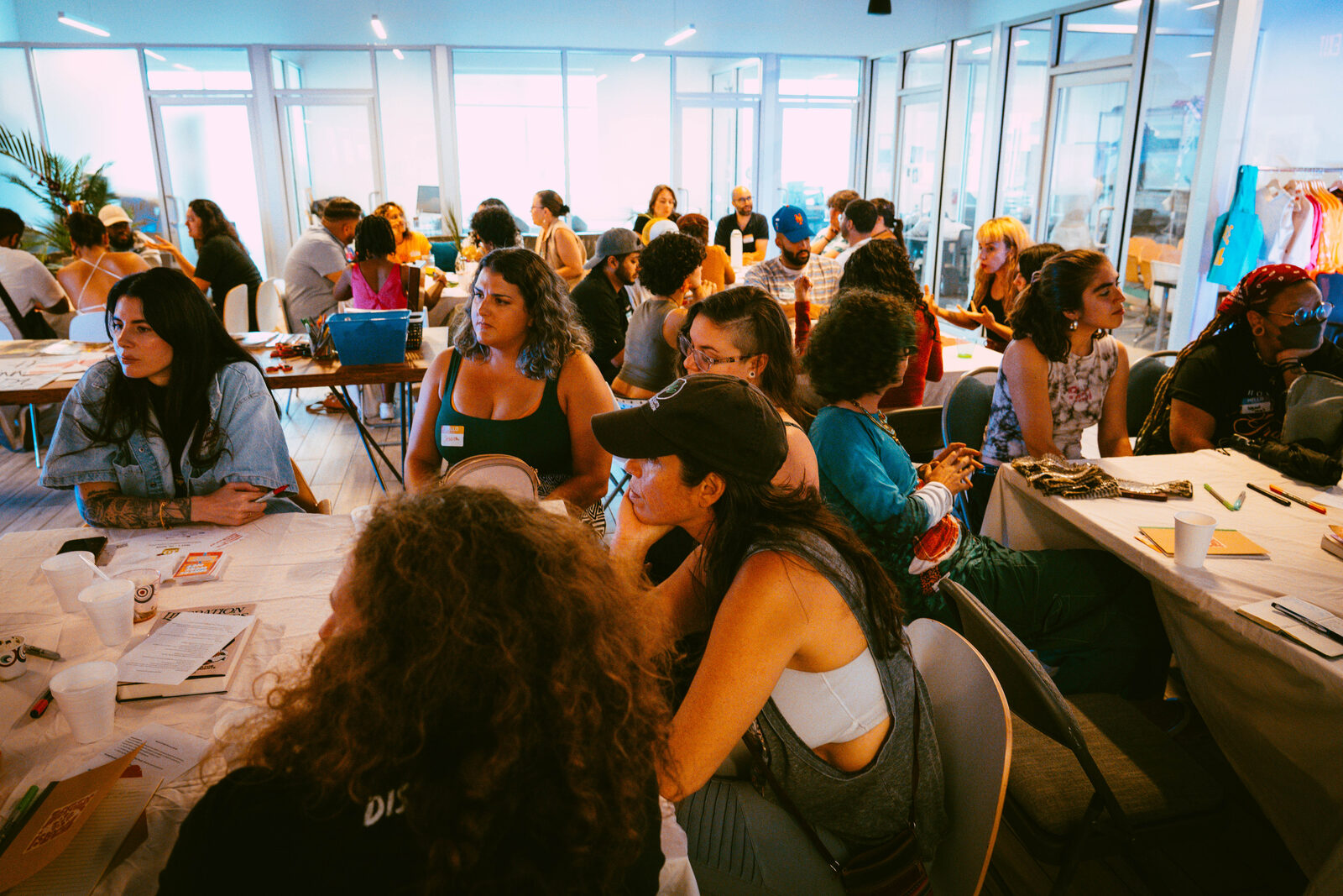 Community members in conversation at a Pana Social Miami Connectors meet